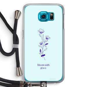 CaseCompany Bloom with grace: Samsung Galaxy S6 Transparant Hoesje met koord