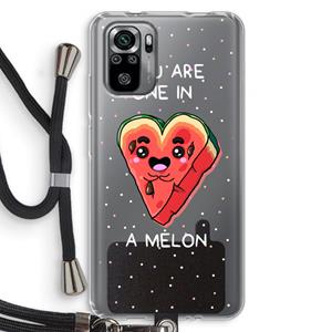 CaseCompany One In A Melon: Xiaomi Redmi Note 10S Transparant Hoesje met koord
