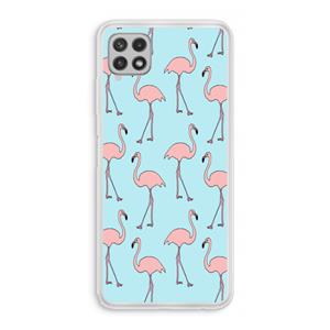 CaseCompany Anything Flamingoes: Samsung Galaxy A22 4G Transparant Hoesje