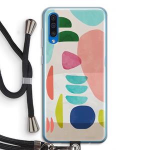 CaseCompany Bold Rounded Shapes: Samsung Galaxy A50 Transparant Hoesje met koord