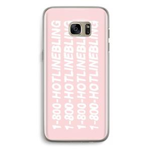 CaseCompany Hotline bling pink: Samsung Galaxy S7 Edge Transparant Hoesje