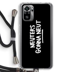 CaseCompany Neuters (zwart): Xiaomi Redmi Note 10S Transparant Hoesje met koord