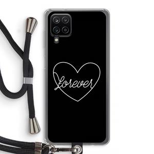 CaseCompany Forever heart black: Samsung Galaxy A12 Transparant Hoesje met koord