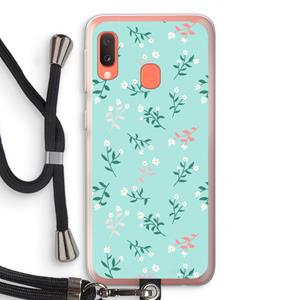 CaseCompany Small white flowers: Samsung Galaxy A20e Transparant Hoesje met koord