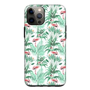 CaseCompany Flamingo bladeren: iPhone 12 Tough Case