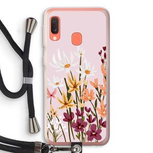 CaseCompany Painted wildflowers: Samsung Galaxy A20e Transparant Hoesje met koord