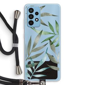 CaseCompany Tropical watercolor leaves: Samsung Galaxy A52 Transparant Hoesje met koord