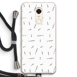 CaseCompany Hipster stripes: Xiaomi Redmi 5 Transparant Hoesje met koord