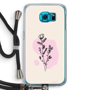 CaseCompany Roses are red: Samsung Galaxy S6 Transparant Hoesje met koord