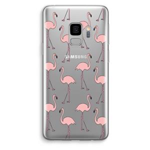 CaseCompany Anything Flamingoes: Samsung Galaxy S9 Transparant Hoesje