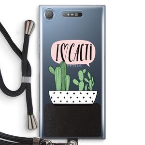 CaseCompany I love cacti: Sony Xperia XZ1 Transparant Hoesje met koord