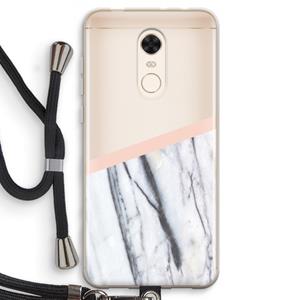 CaseCompany A touch of peach: Xiaomi Redmi 5 Transparant Hoesje met koord