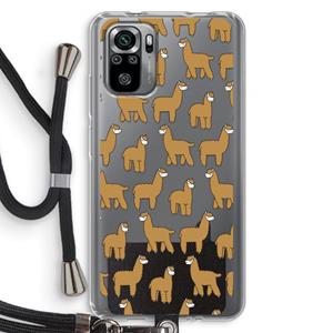 CaseCompany Alpacas: Xiaomi Redmi Note 10S Transparant Hoesje met koord