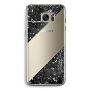 CaseCompany Zwart marmer: Samsung Galaxy S7 Edge Transparant Hoesje