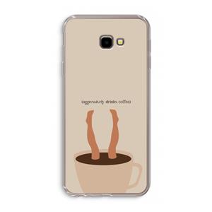 CaseCompany Aggressively drinks coffee: Samsung Galaxy J4 Plus Transparant Hoesje