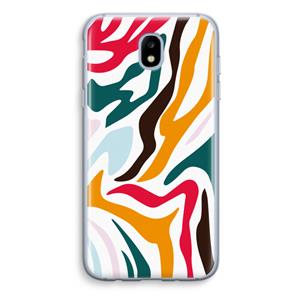 CaseCompany Colored Zebra: Samsung Galaxy J5 (2017) Transparant Hoesje