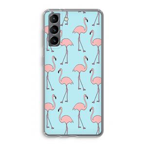 CaseCompany Anything Flamingoes: Samsung Galaxy S21 Transparant Hoesje