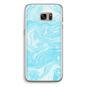 CaseCompany Waterverf blauw: Samsung Galaxy S7 Edge Transparant Hoesje