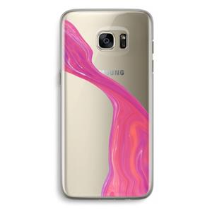 CaseCompany Paarse stroom: Samsung Galaxy S7 Edge Transparant Hoesje