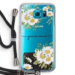 CaseCompany Daisies: Samsung Galaxy S6 Transparant Hoesje met koord