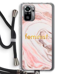 CaseCompany Feminist: Xiaomi Redmi Note 10S Transparant Hoesje met koord