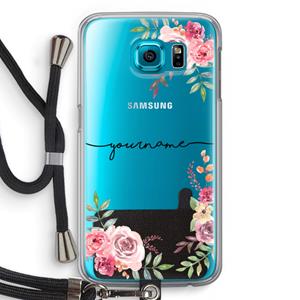 CaseCompany Rozen: Samsung Galaxy S6 Transparant Hoesje met koord