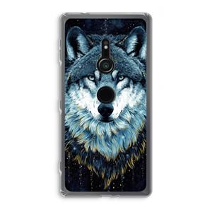 CaseCompany Darkness Wolf: Sony Xperia XZ2 Transparant Hoesje