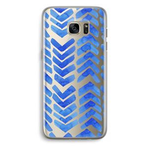 CaseCompany Blauwe pijlen: Samsung Galaxy S7 Edge Transparant Hoesje