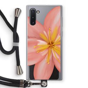 CaseCompany Pink Ellila Flower: Samsung Galaxy Note 10 Transparant Hoesje met koord