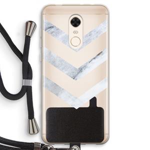 CaseCompany Marmeren pijlen: Xiaomi Redmi 5 Transparant Hoesje met koord