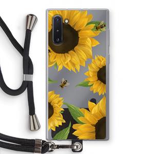CaseCompany Sunflower and bees: Samsung Galaxy Note 10 Transparant Hoesje met koord