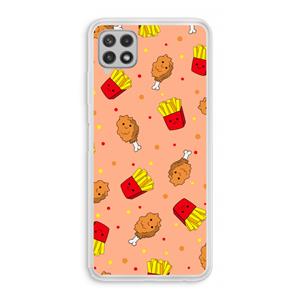 CaseCompany Chicken 'n Fries: Samsung Galaxy A22 4G Transparant Hoesje