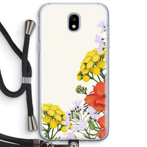 CaseCompany Wilde bloemen: Samsung Galaxy J5 (2017) Transparant Hoesje met koord