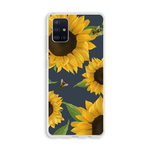CaseCompany Sunflower and bees: Galaxy A51 4G Transparant Hoesje