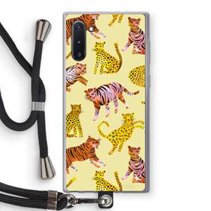 CaseCompany Cute Tigers and Leopards: Samsung Galaxy Note 10 Transparant Hoesje met koord