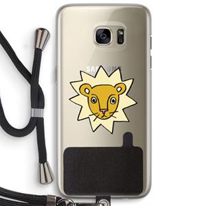 CaseCompany Kleine leeuw: Samsung Galaxy S7 Edge Transparant Hoesje met koord