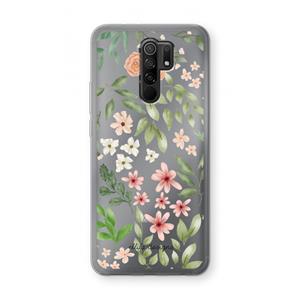 CaseCompany Botanical sweet flower heaven: Xiaomi Redmi 9 Transparant Hoesje