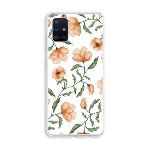 CaseCompany Peachy flowers: Galaxy A51 4G Transparant Hoesje