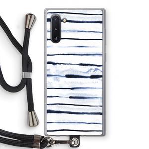 CaseCompany Ink Stripes: Samsung Galaxy Note 10 Transparant Hoesje met koord