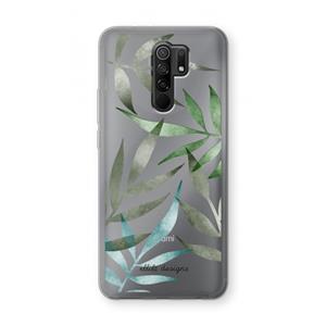 CaseCompany Tropical watercolor leaves: Xiaomi Redmi 9 Transparant Hoesje