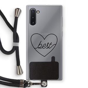 CaseCompany Best heart black: Samsung Galaxy Note 10 Transparant Hoesje met koord