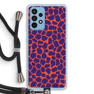 CaseCompany Purple Giraffe: Samsung Galaxy A52 Transparant Hoesje met koord
