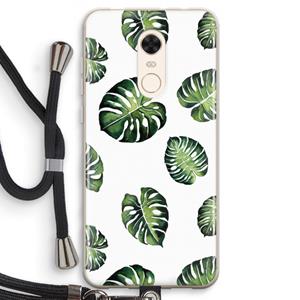 CaseCompany Tropische bladeren: Xiaomi Redmi 5 Transparant Hoesje met koord