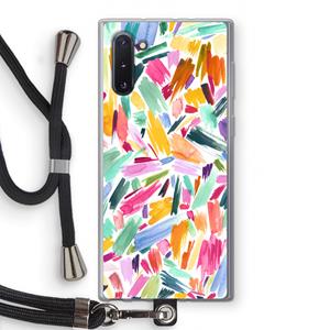 CaseCompany Watercolor Brushstrokes: Samsung Galaxy Note 10 Transparant Hoesje met koord