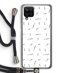 CaseCompany Hipster stripes: Samsung Galaxy A12 Transparant Hoesje met koord