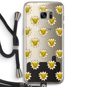 CaseCompany Leeuwenkoppen: Samsung Galaxy S7 Edge Transparant Hoesje met koord
