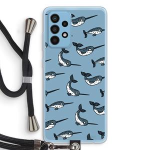 CaseCompany Narwhal: Samsung Galaxy A52 Transparant Hoesje met koord