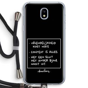 CaseCompany Mijn Motto's: Samsung Galaxy J5 (2017) Transparant Hoesje met koord