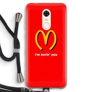 CaseCompany I'm lovin' you: Xiaomi Redmi 5 Transparant Hoesje met koord