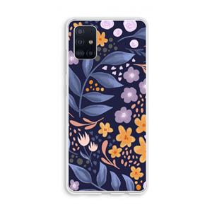CaseCompany Flowers with blue leaves: Galaxy A51 4G Transparant Hoesje